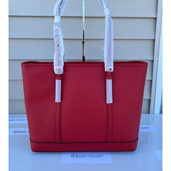 Michael Kors Tote Large Saffiano Leather Jet Set Travel Bag Flame - Picture 4 of 9